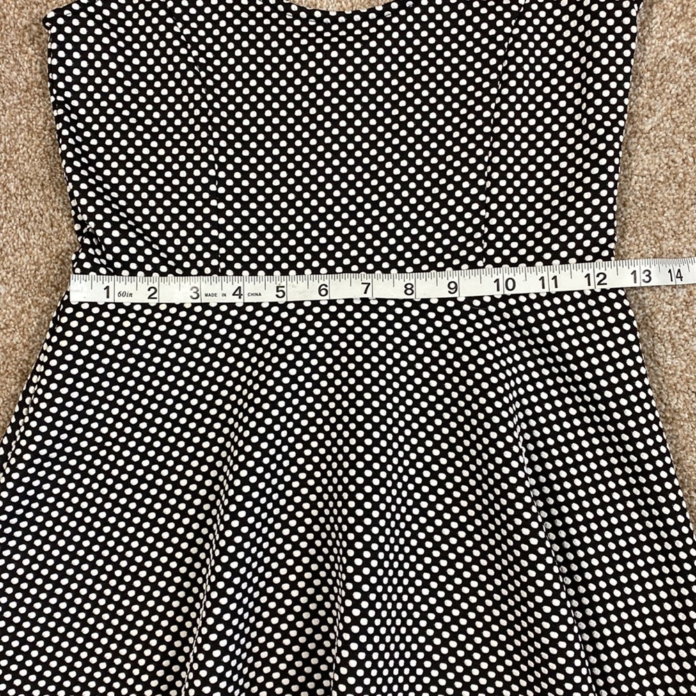 Forever 21 Women's Black/White Polka Dot Skater Dress Size S EUC - Picture 7 of 8